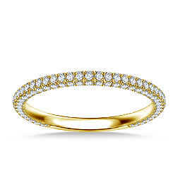 Three Sided Diamond Pave Wedding Band Set In 14K Yellow Gold (5/8 cttw.)