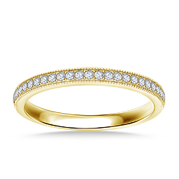 Pave Set Diamond Wedding Band in 14K Yellow Gold (1/5 cttw.)