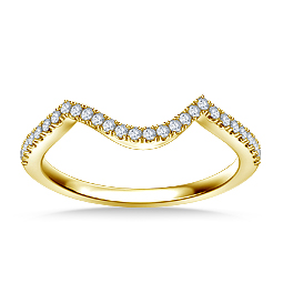 Scalloped Diamond Wedding Band in Prong Setting in 14K Yellow Gold (1/7 cttw.)