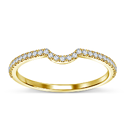 Diamond Wedding Band With Curve in 14K Yellow Gold (1/7 cttw.)
