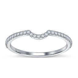 Diamond Wedding Band With Curve in Platinum (1/7 cttw.)