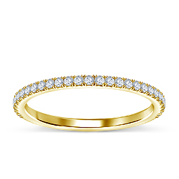 Classic Diamond French Pave Set Wedding Band in 18K Yellow Gold (1/4 cttw.)