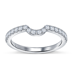 Stacking Curved Diamond Wedding Band in 14K White Gold (3/8 cttw.)