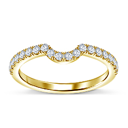 Stacking Curved Diamond Wedding Band in 14K Yellow Gold (3/8 cttw.)