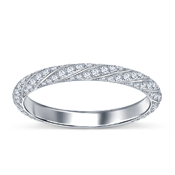 Diamond Swirl Rope Pave Band in Platinum (3/8 cttw.)