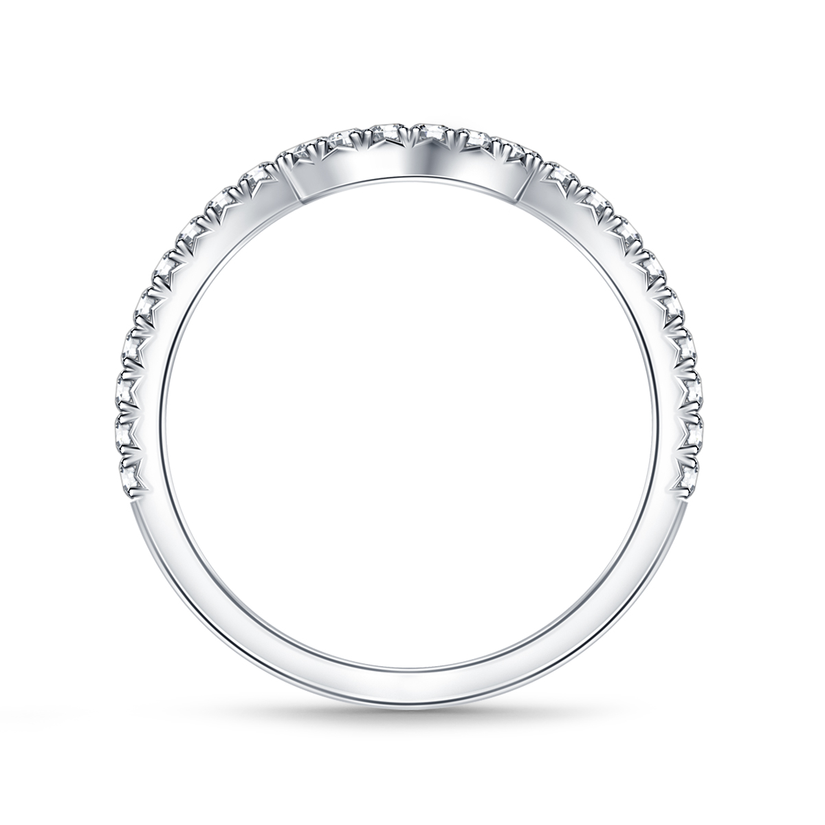 Matching Diamond Wedding Band With French Setting in 14K White Gold (1/3 cttw.) view 2