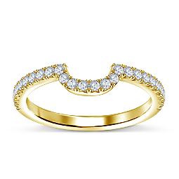 Matching Diamond Wedding Band With French Setting in 14K Yellow Gold (1/3 cttw.)