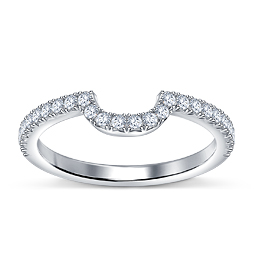 Matching Diamond Wedding Band With French Setting in 18K White Gold (1/3 cttw.)