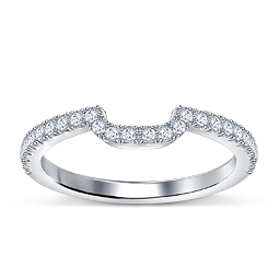 Curved Matching Diamond Wedding Band With French Pave Setting in 14K White Gold (1/3 cttw.)