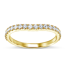 Petite Curved Diamond Wedding Band in 18K Yellow Gold (3/8 cttw.)