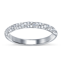 Diamond Ribbon twisted Rope Pave Band in 14K White Gold (1/4 cttw.)