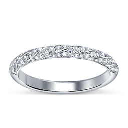 Diamond Ribbon twisted Rope Pave Band in Platinum (1/4 cttw.)