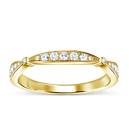 Vintage Inspired Diamond Wedding Band in 14K Yellow Gold (1/4 cttw.)
