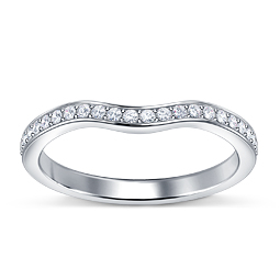 Curved Diamond Wedding Band in 14K White Gold (1/5 cttw.)
