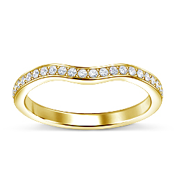 Curved Diamond Wedding Band in 18K Yellow Gold (1/5 cttw.)
