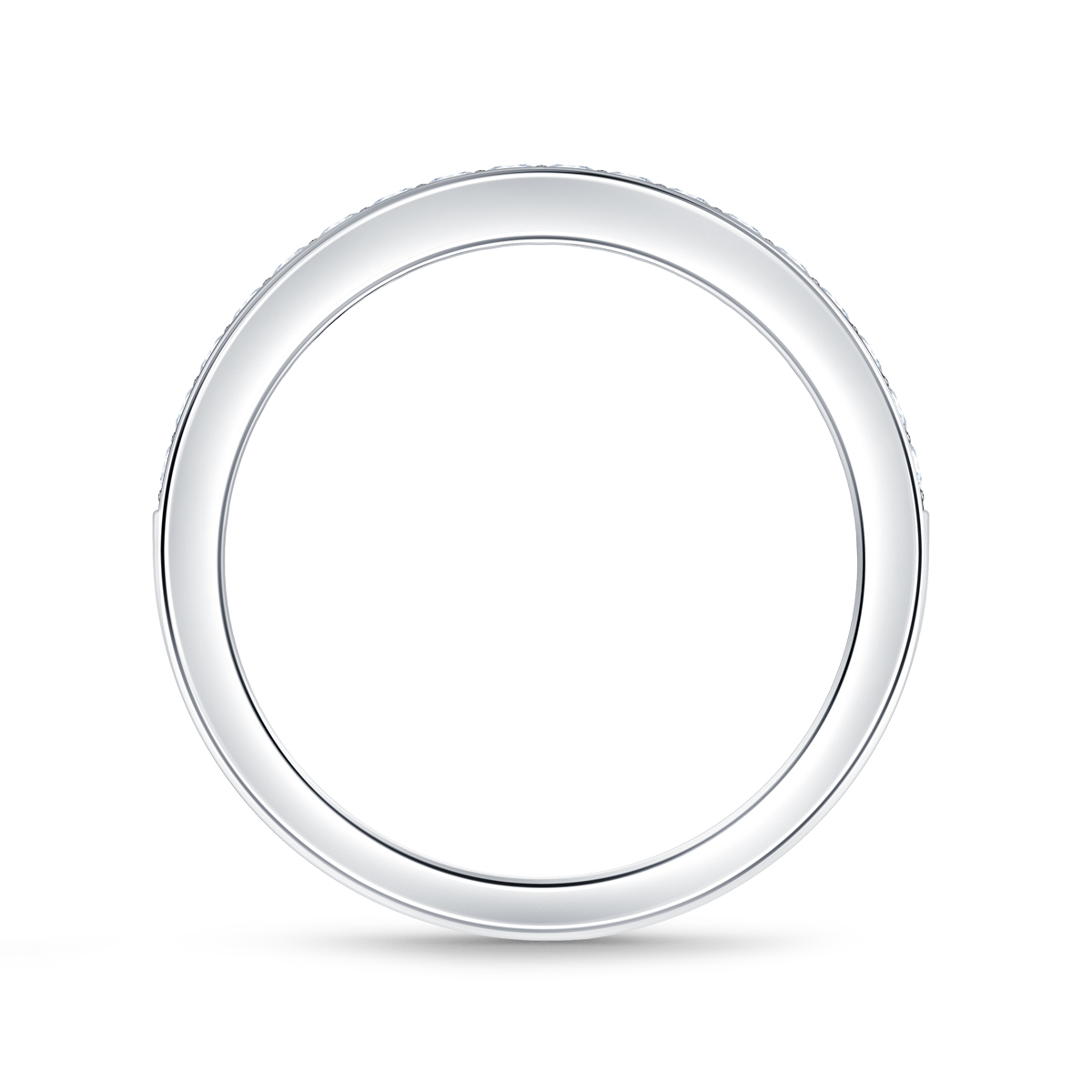 Pave set Diamond Wedding Band in 14K White Gold (1/5 cttw.) view 2