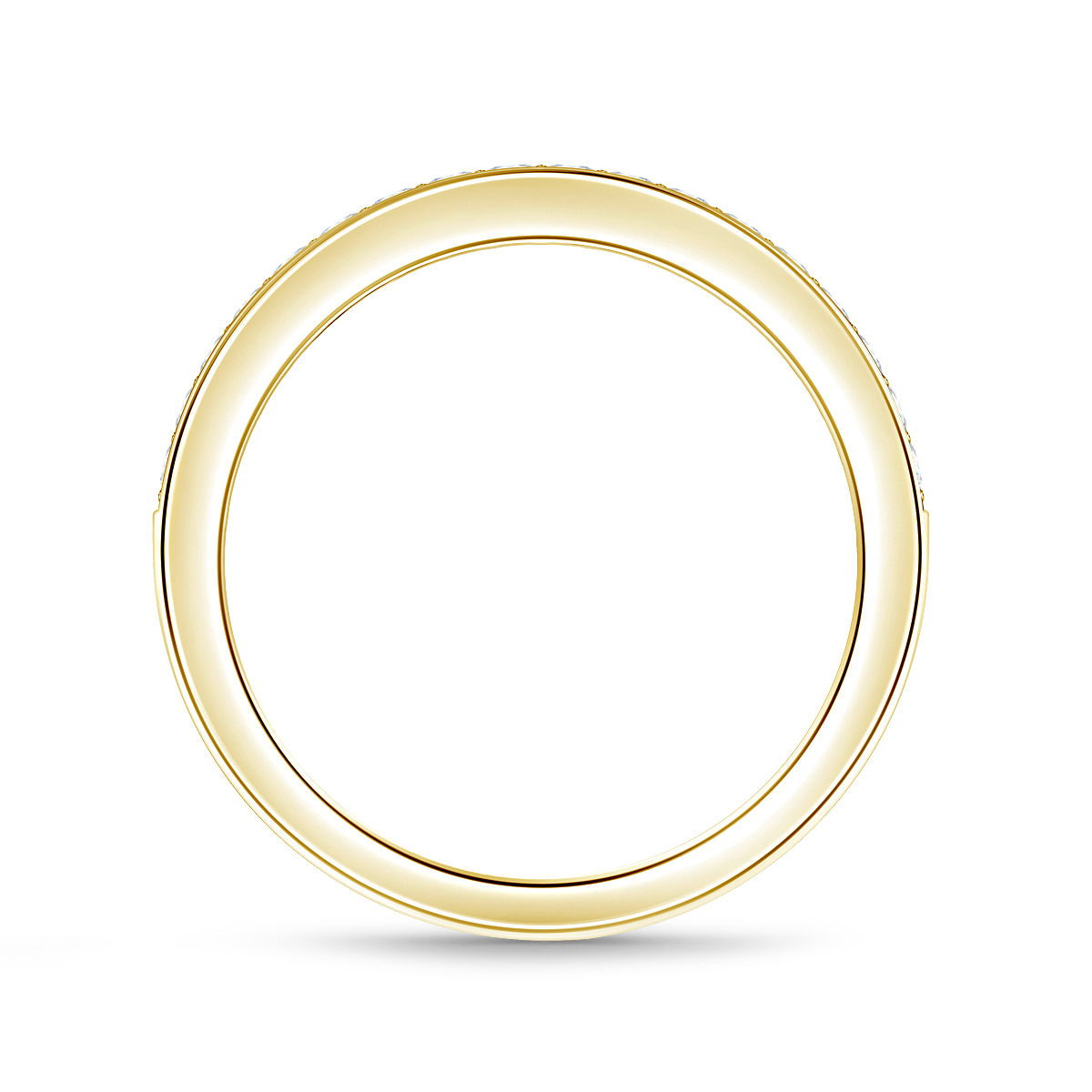 Pave set Diamond Wedding Band in 18K Yellow Gold (1/5 cttw.) view 2