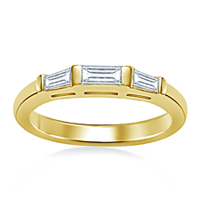 Bar Set Tapered Baguette Diamond Band in 18K Yellow Gold (1/3 cttw.)