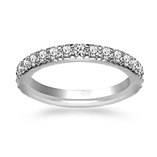 Common Prong Set Diamonds in 18K White Gold Eternity Ring for Ladies (0.79 - 0.94 cttw.)