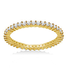 18K Yellow Gold Prong-Set Diamond Eternity Ring For Ladies Diamond Band (0.51 - 0.60 cttw)