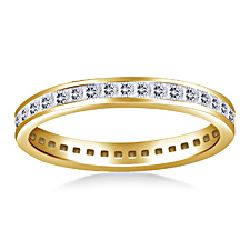 Classic Channel Set Princess Diamond Eternity Ring in 18K Yellow Gold (0.85 - 1.02 cttw.)