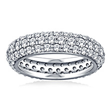 Pave Set Rounded Diamond Eternity Ring in 18K White Gold (1.95 - 2.23 cttw)