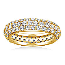 Pave Set Rounded Diamond Eternity Ring in 18K Yellow Gold (1.95 - 2.23 cttw)