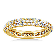Pave Set Rounded Diamond Eternity Ring in 18K Yellow Gold (0.91 - 1.06 cttw.)