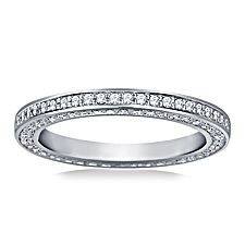 Vintage Inspired Diamond Eternity Ring in 18K White Gold (0.61 - 0.77 cttw.)