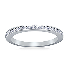 Thin Channel Set Diamond Band in 14K White Gold  (1/6 cttw.)