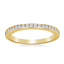 Thin Channel Set Diamond Band in 14K Yellow Gold (1/6 cttw.)