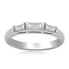 Bar Set Tapered Baguette Diamond Band in 14K White Gold (1/3 cttw.)