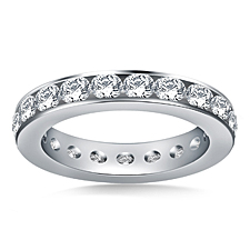 Classic Channel Set Round Diamond Eternity Ring in 14K White Gold (1.85 - 2.25 cttw.)