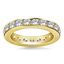 Classic Channel Set Round Diamond Eternity Ring in 14K Yellow Gold (1.85 - 2.25 cttw.)