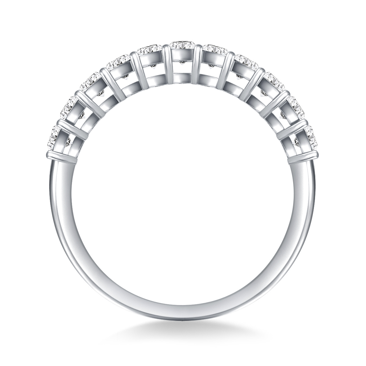 Classic Common Prong Set Round Diamond Band in 14K White Gold (5/8 cttw.) view 2