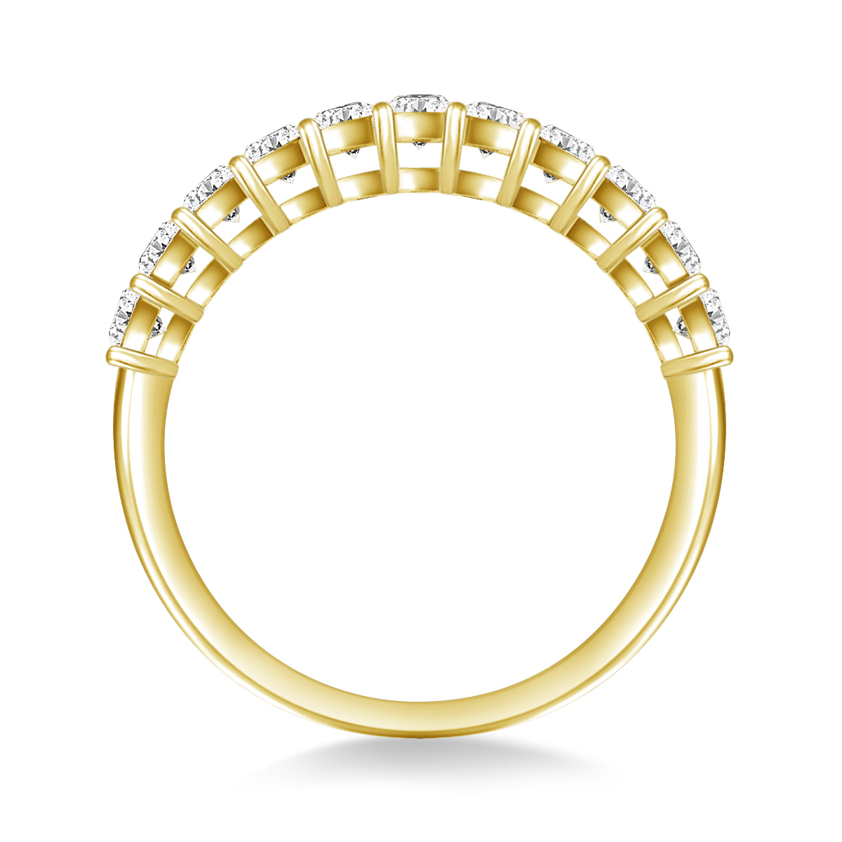 Classic Common Prong Set Round Diamond Band in 14K Yellow Gold (5/8 cttw.) view 2