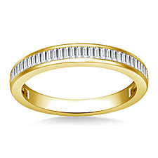 Channel Set Diamond Band with Baguette Accents in 14K Yellow Gold (3/8 cttw.)
