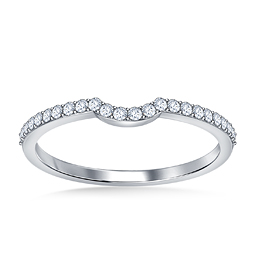 Curved Diamond Ladies Band in 14K White Gold (1/5 cttw.)