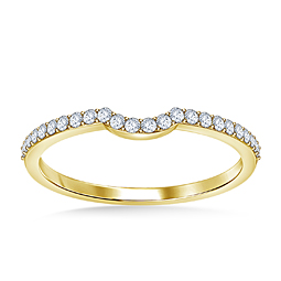 Curved Diamond Ladies Band in 14K Yellow Gold (1/5 cttw.)