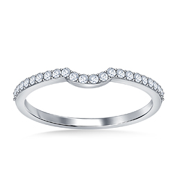 Curved Diamond Ladies Band in 18K White Gold (1/5 cttw.)
