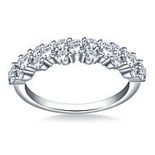 Classic Half Eternity Wedding Band in 18K White Gold (1 1/8 cttw.)