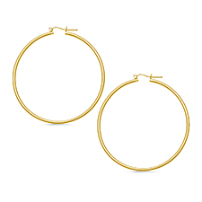 Classic Slim Hoop Earrings in 14K Yellow Gold