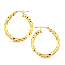 Italian Twist Hoop Earrings in 14K Yellow Gold