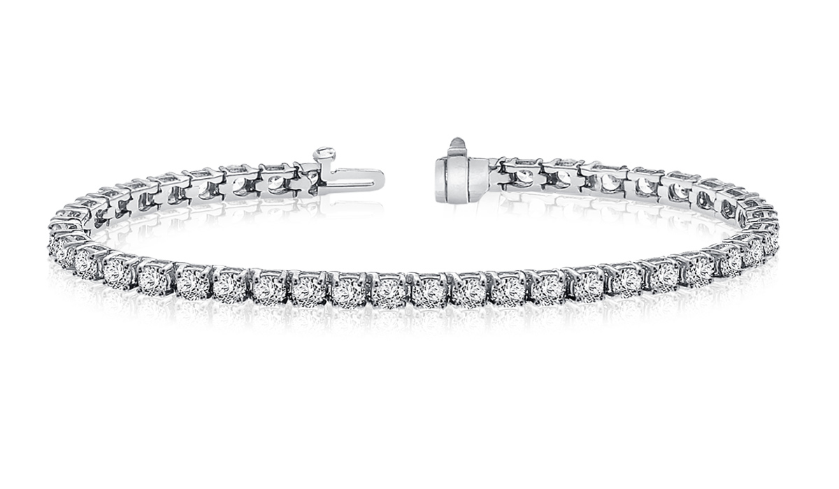 Diamond Tennis Line Bracelet in 14K White Gold (8 cttw.) view 3