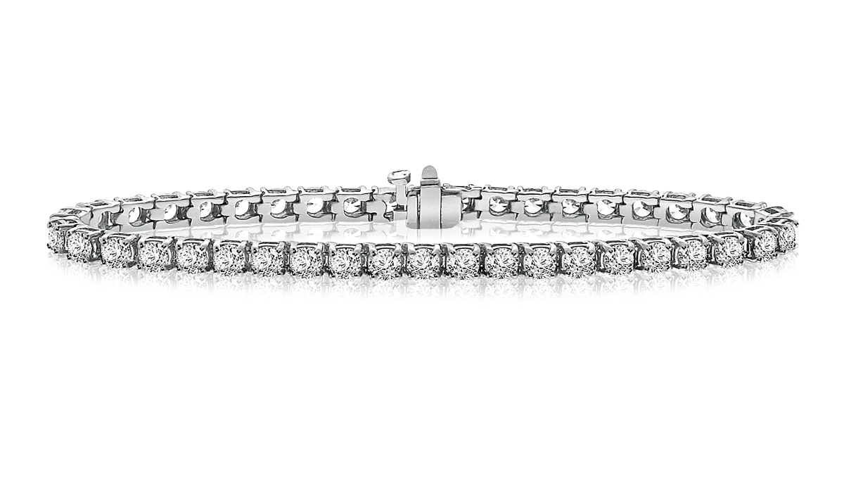 Diamond Tennis Line Bracelet in 14K White Gold (8 cttw.)