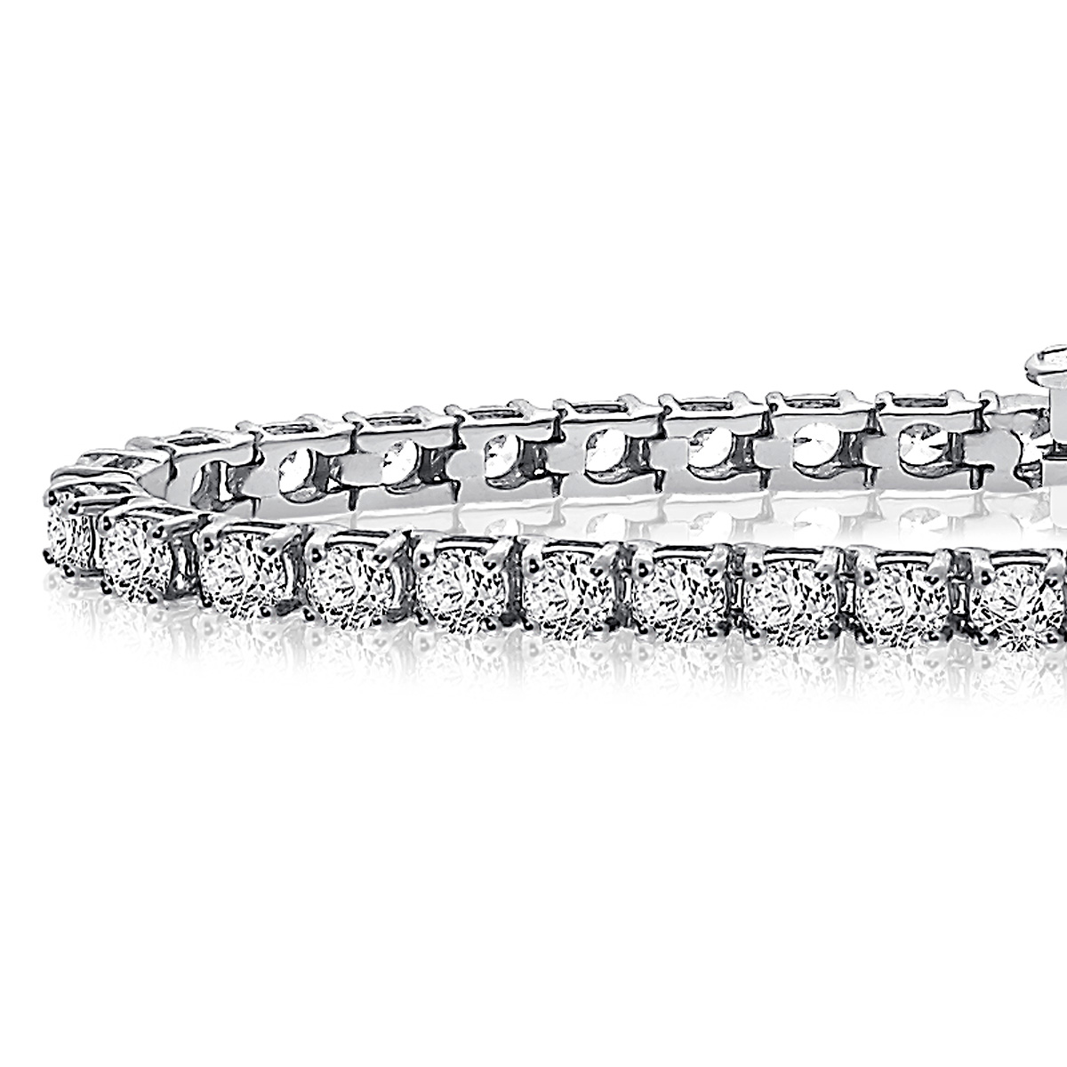 Diamond Tennis Line Bracelet in 14K White Gold (8 cttw.) view 2