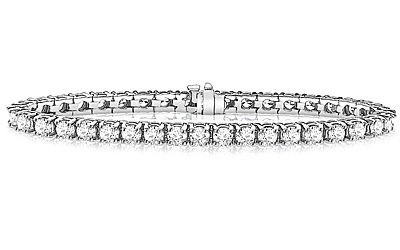 Diamond Tennis Line Bracelet in 14K White Gold (10 cttw.)