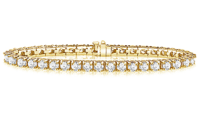 Diamond Tennis Line Bracelet in 14K Yellow Gold (10 cttw.)