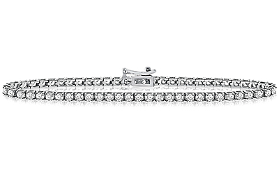 Diamond Tennis Line Bracelet in 14K White Gold (3 cttw.)