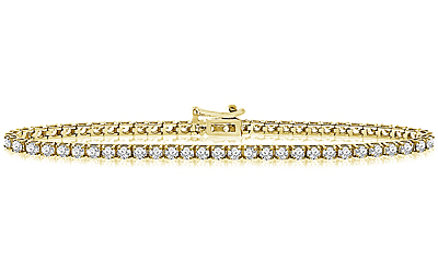 Diamond Tennis Line Bracelet in 14K Yellow Gold (3 cttw.)